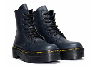 Bota Plataforma Azul Hoja Seca