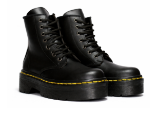 Bota Plataforma Negro Mate