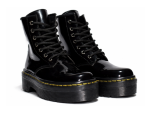 Bota Plataforma Negro Charol